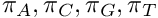 $\pi_A, \pi_C, \pi_G, \pi_T$