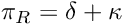 \[\pi_R = \delta + \kappa \]