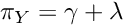 \[\pi_Y = \gamma + \lambda \]